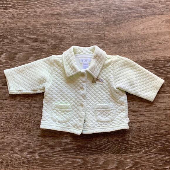 Childrens Place Pastel Lime Green Quilted Sweater2 - Picture 7 of 10